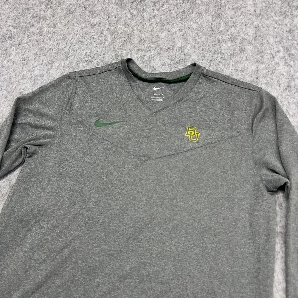 Baylor Bears Shirt Mens Medium NCAA Football Dri Fit Long Sleeve Nike On‎ Field